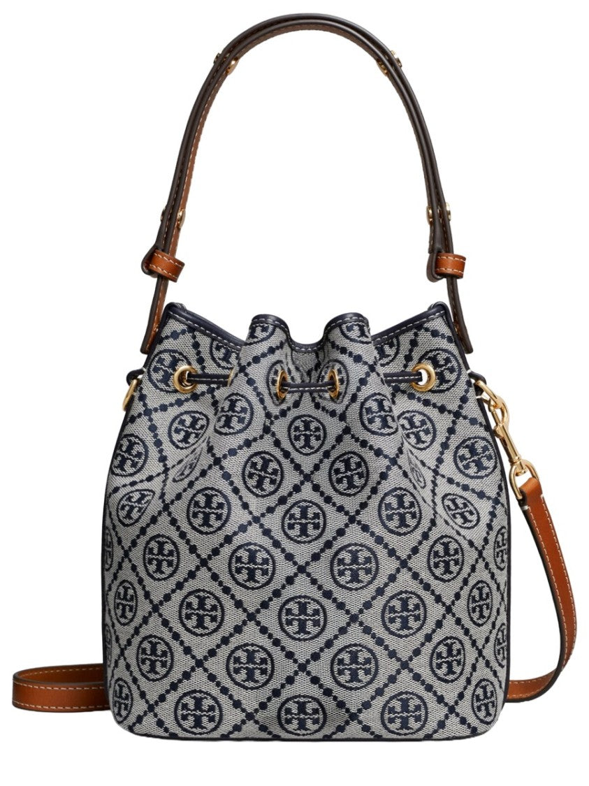 Tory Burch Bucket Bag With T-Monogram Design And Drawstring Closure