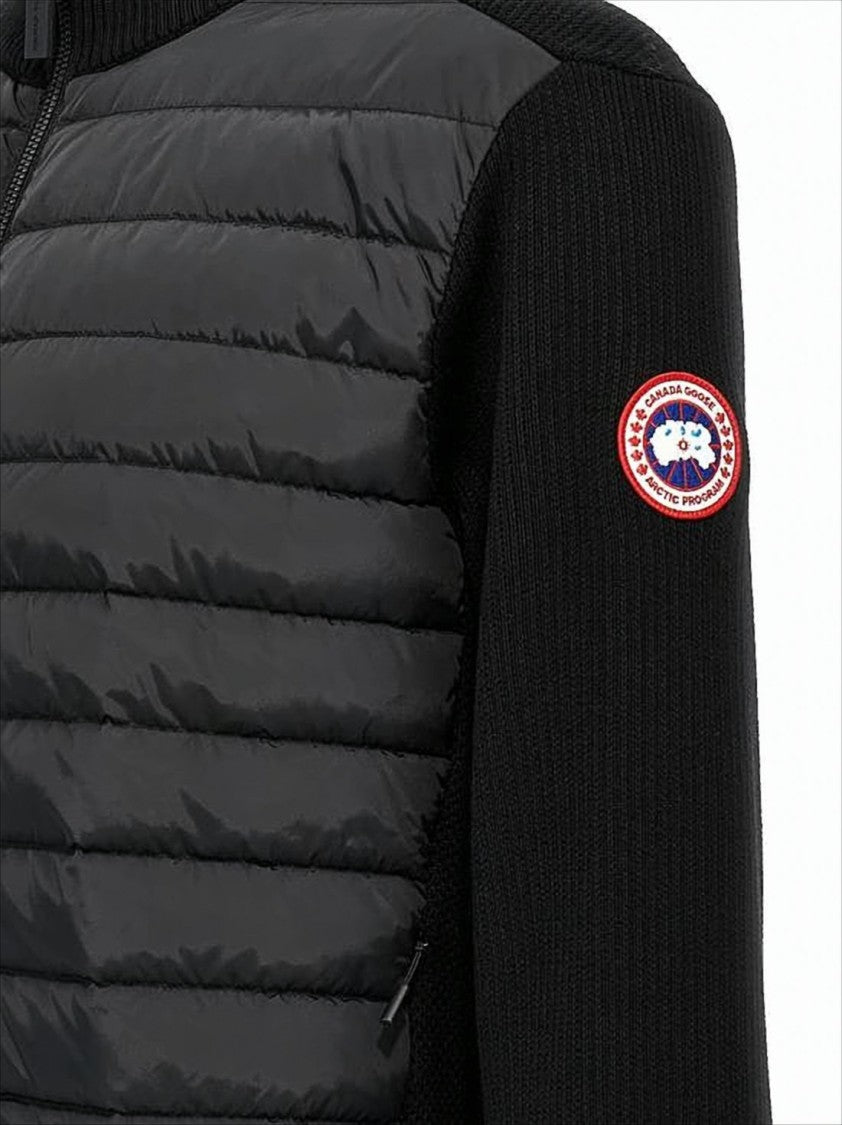 Canada Goose Quilted And Knitted Black Jacket
