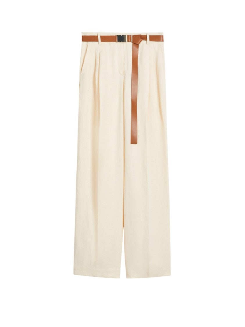 Max Mara High-Waisted Wide-Leg Trousers With Pleated Detailing
