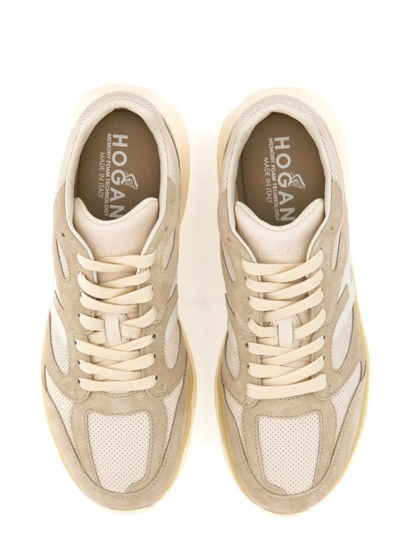 Hogan Calfskin Sneakers With Textured Upper And Sole