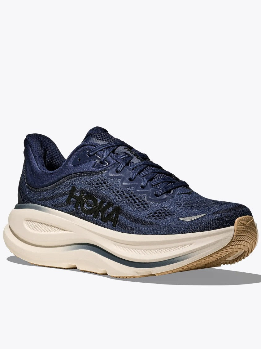 Hoka Navy Bondi 9 Cushioned Mesh Sneakers