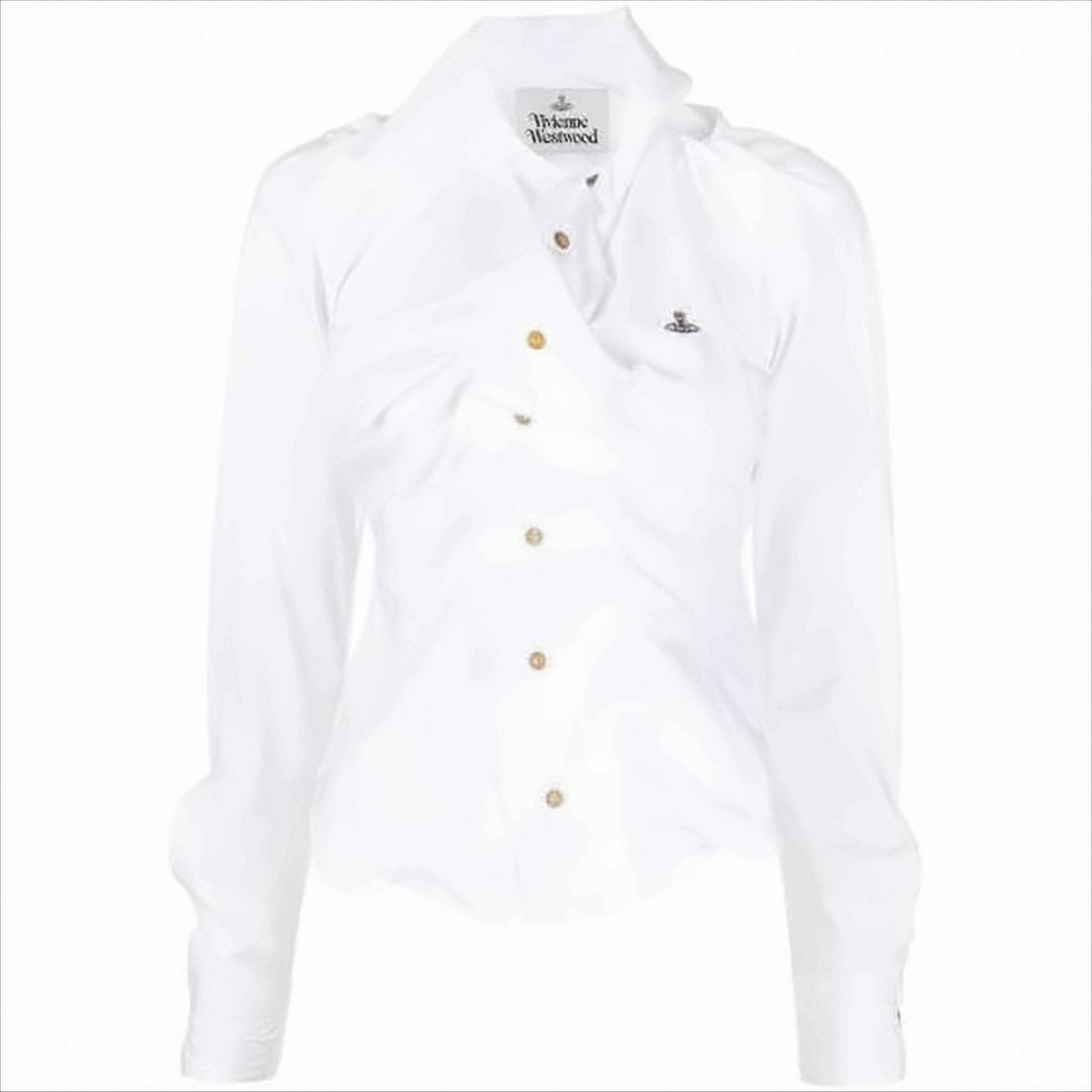 Vivienne Westwood Button Closure White Cotton Shirt