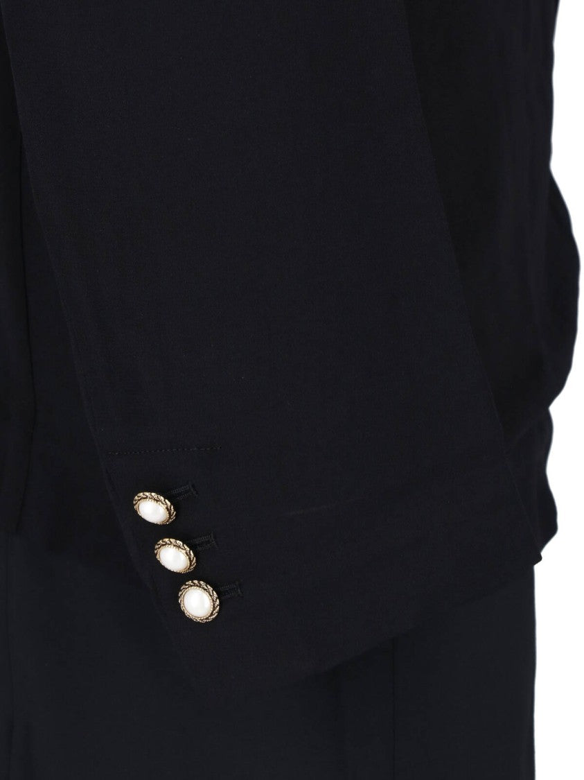 Comme Des Garçons Layered Black Wool Coat With Classic Notch Lapel