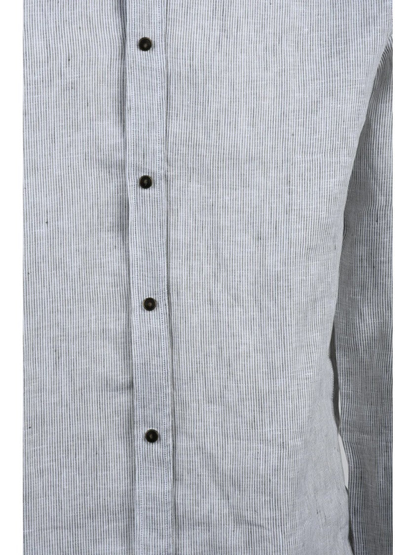 Deuxieme Grey Linen Men Shirt