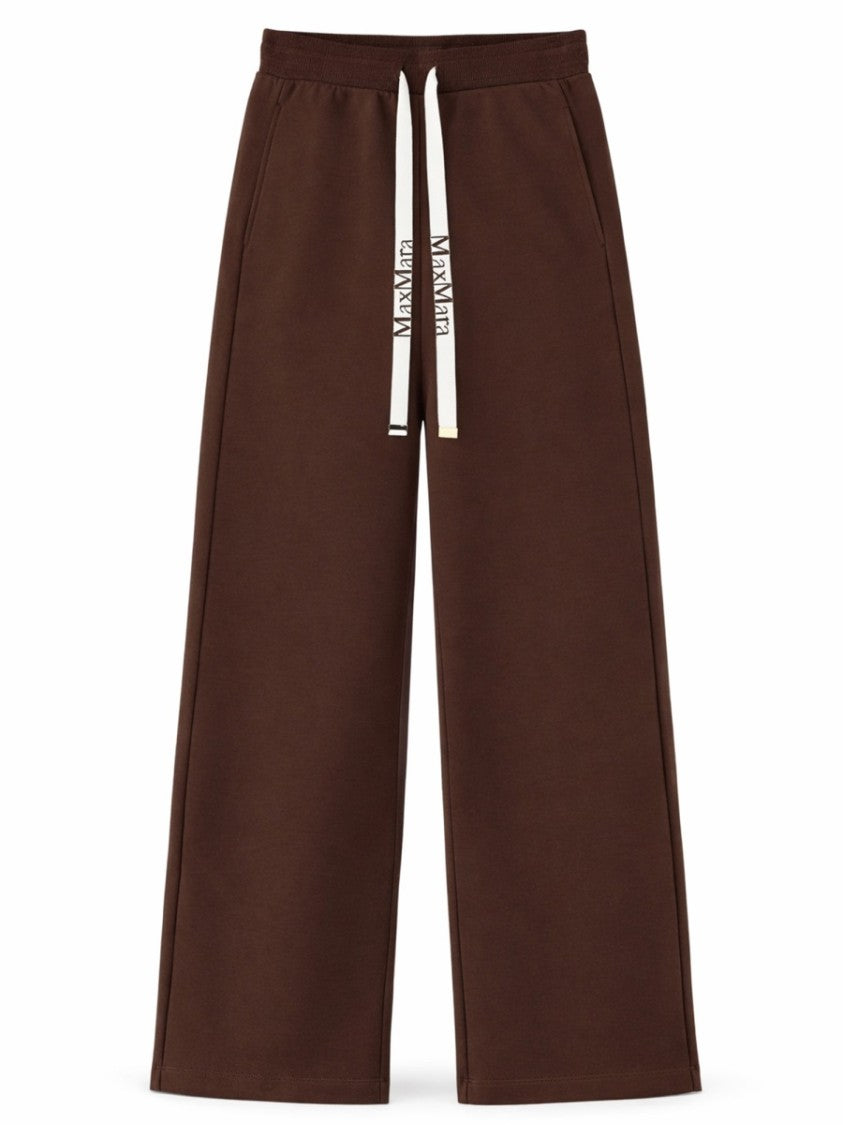 Max Mara Wide-Leg Drawstring Cotton-Blend Jersey Sweatpants
