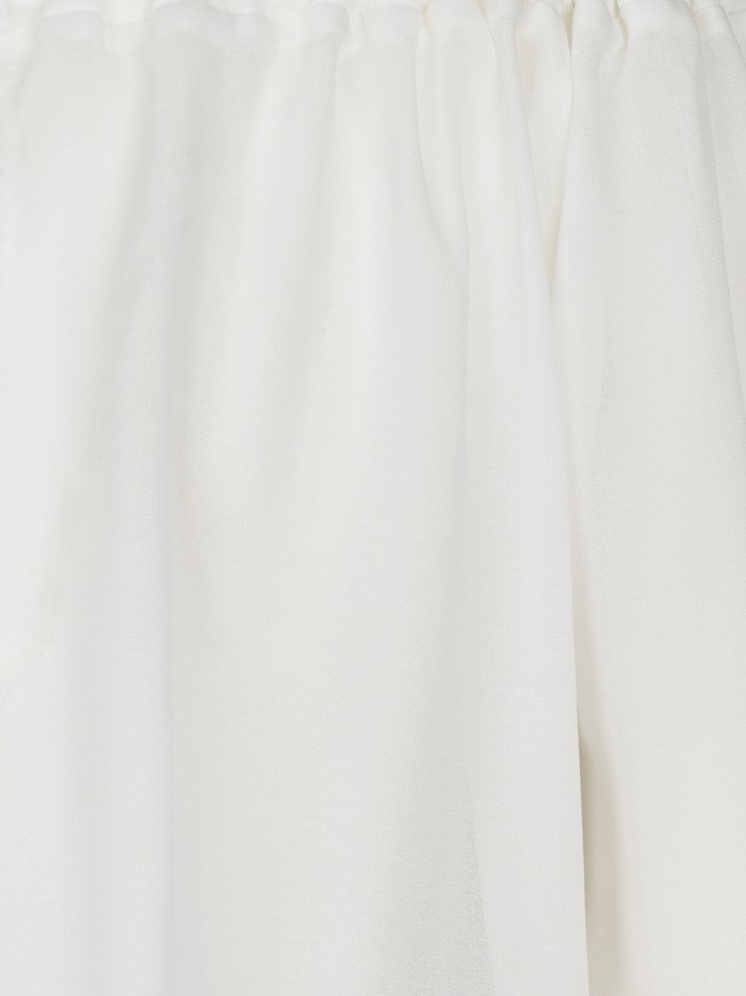 Elisabetta Franchi Voluminous Off-Shoulder Blouse With Structured Collar