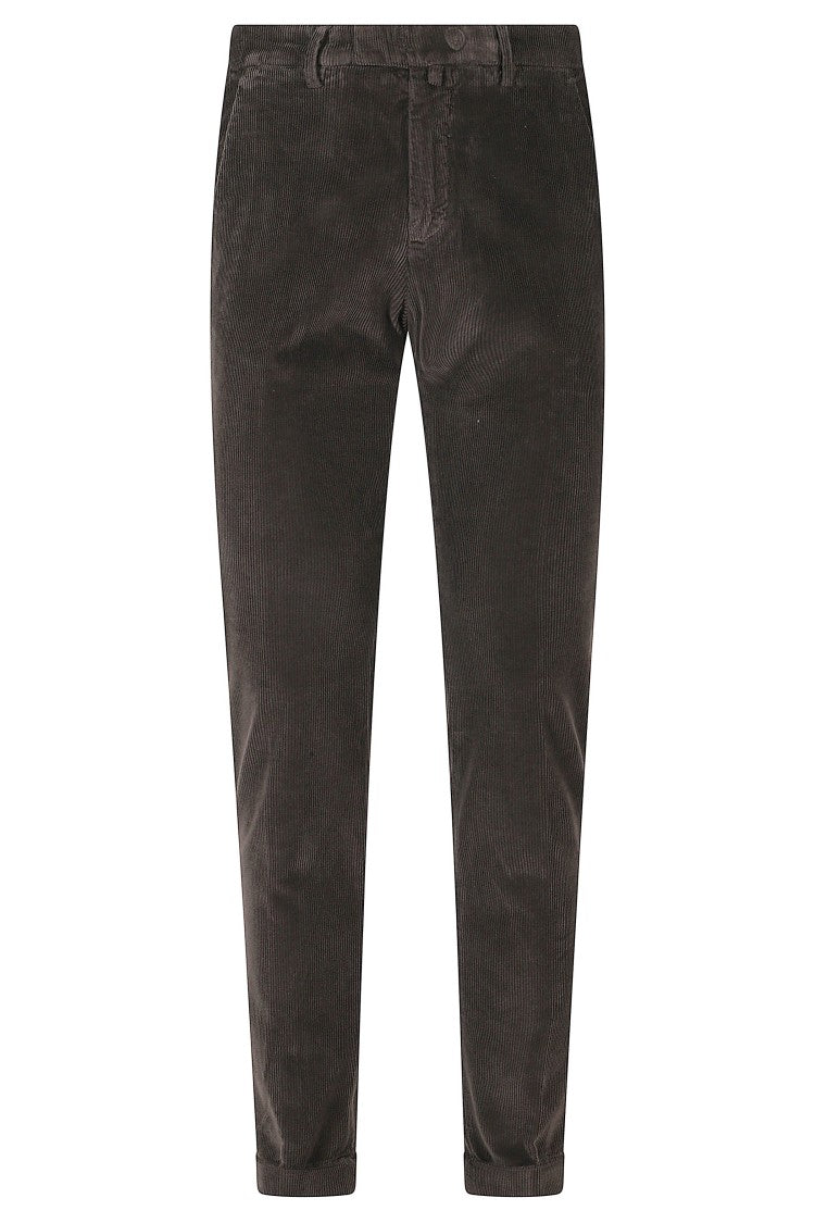 Briglia Dark Brown 1000R Tencel Velvet Straight-Leg Pants
