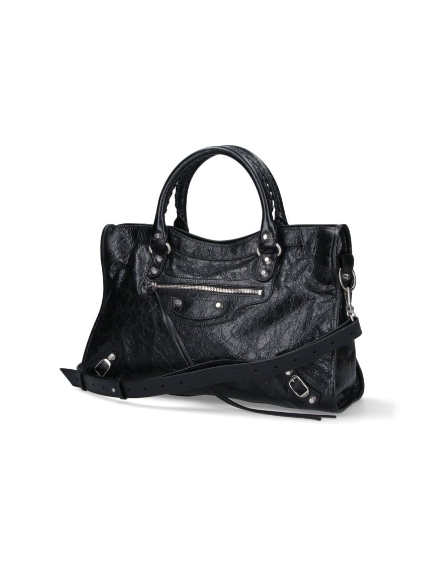 Balenciaga Structured Black Bag With Smooth Finish