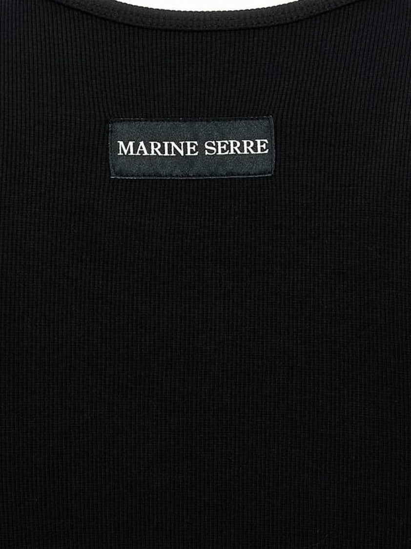 Marine Serre Ribbed Sleeveless Tank Top With Fitted Silhouette
