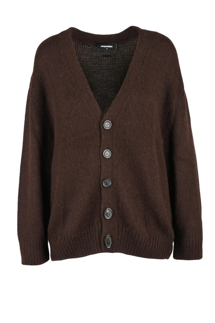 Dsquared2 Oversized Alpaca Cardigan - Brown
