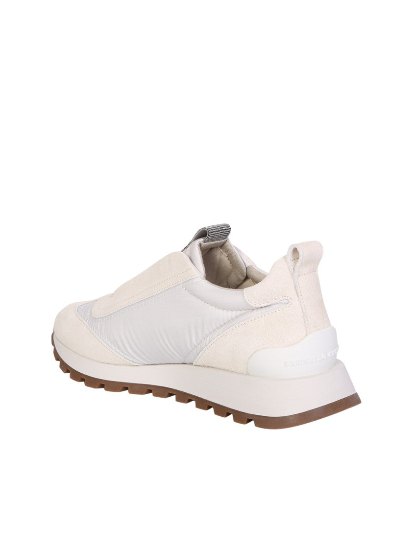 Brunello Cucinelli Beige Slip-On Sneakers