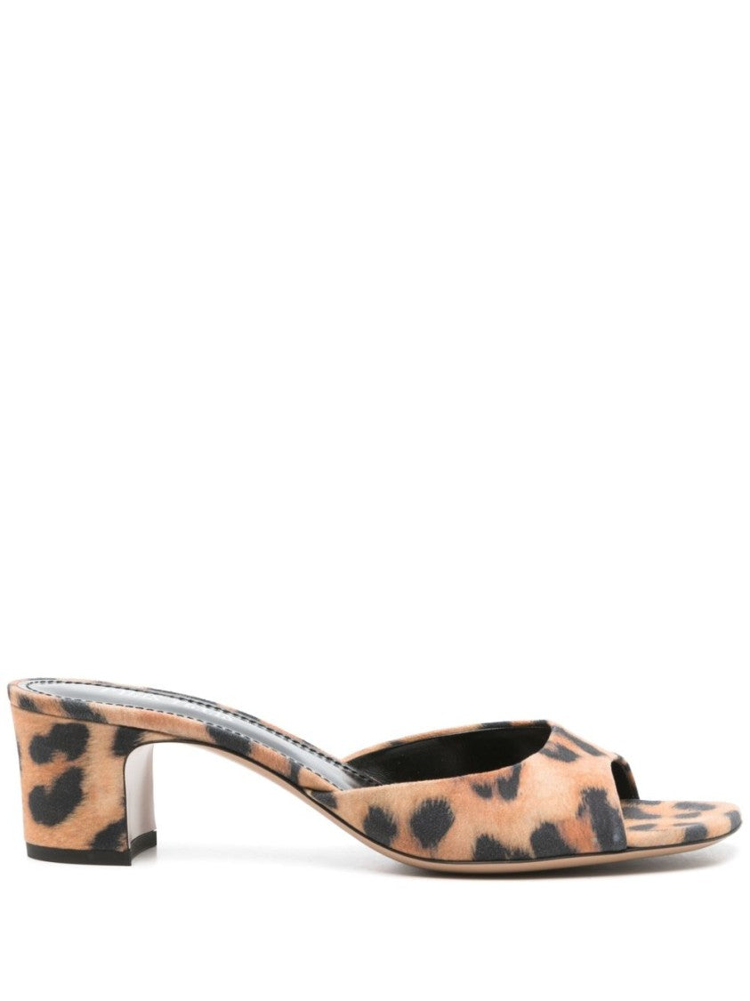Paris Texas Open-Toe Calfskin Sandals With Vibrant Leopard Print