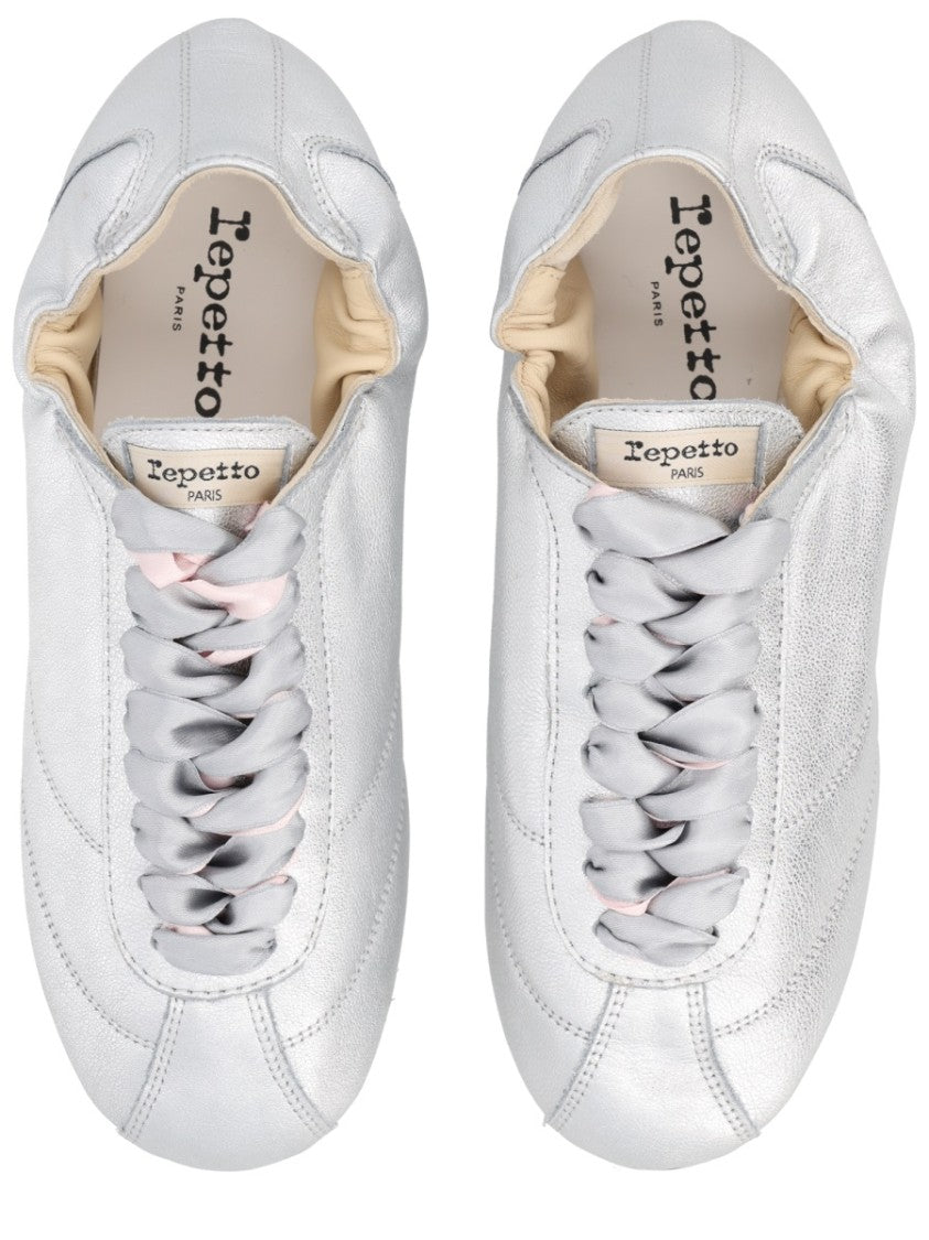 Repetto Neutrals Tennis Silk Ribbon Lace Sneakers