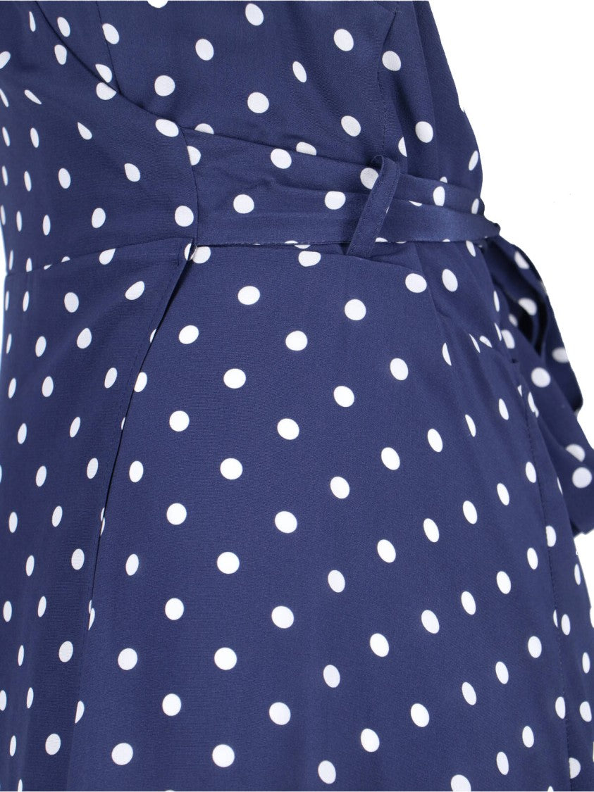 Parosh Maxi Polka Dot Dress – Blue