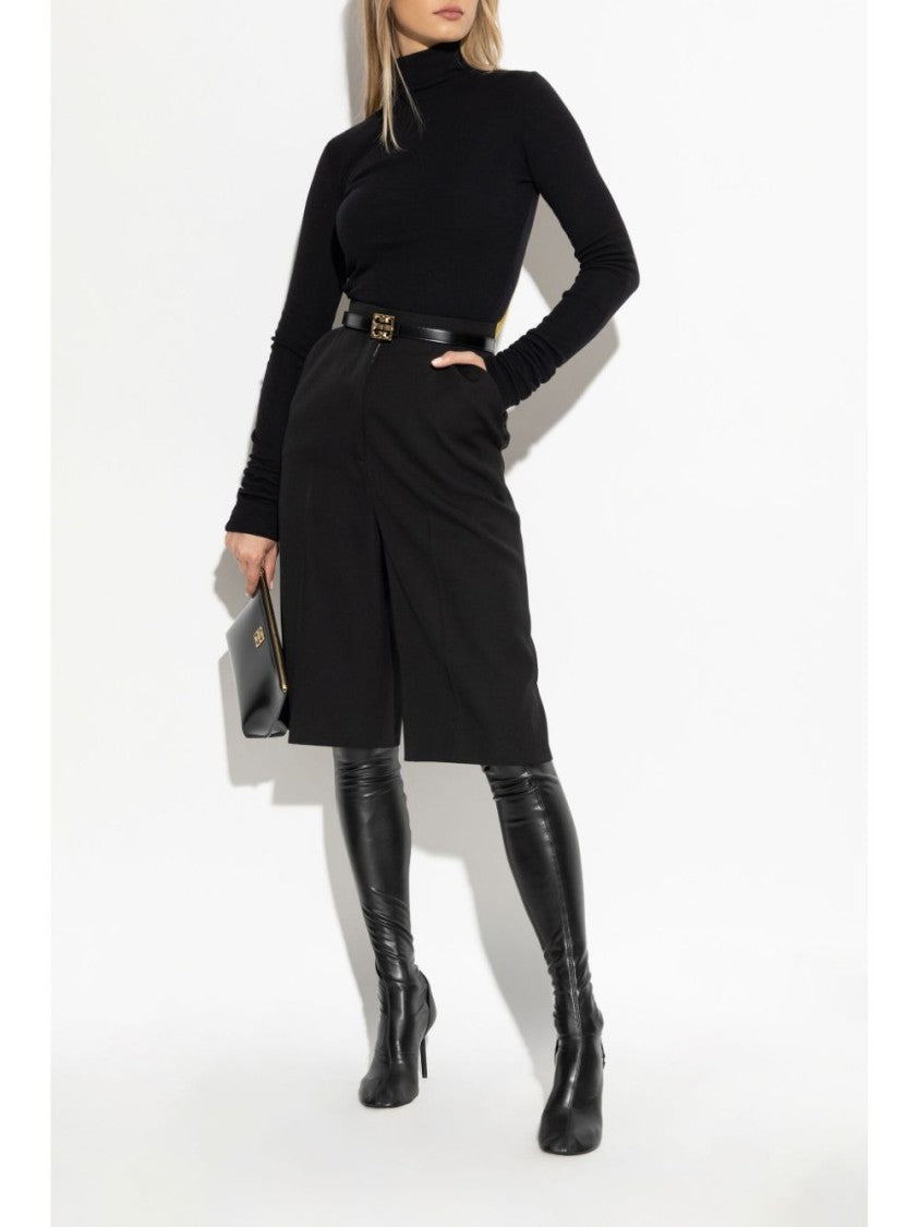 Givenchy Black High Waisted Wide Leg Shorts