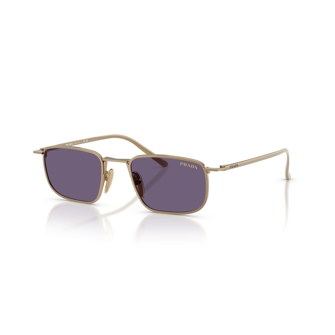 Prada 0Pr D52s Rectangular Metal Sunglasses