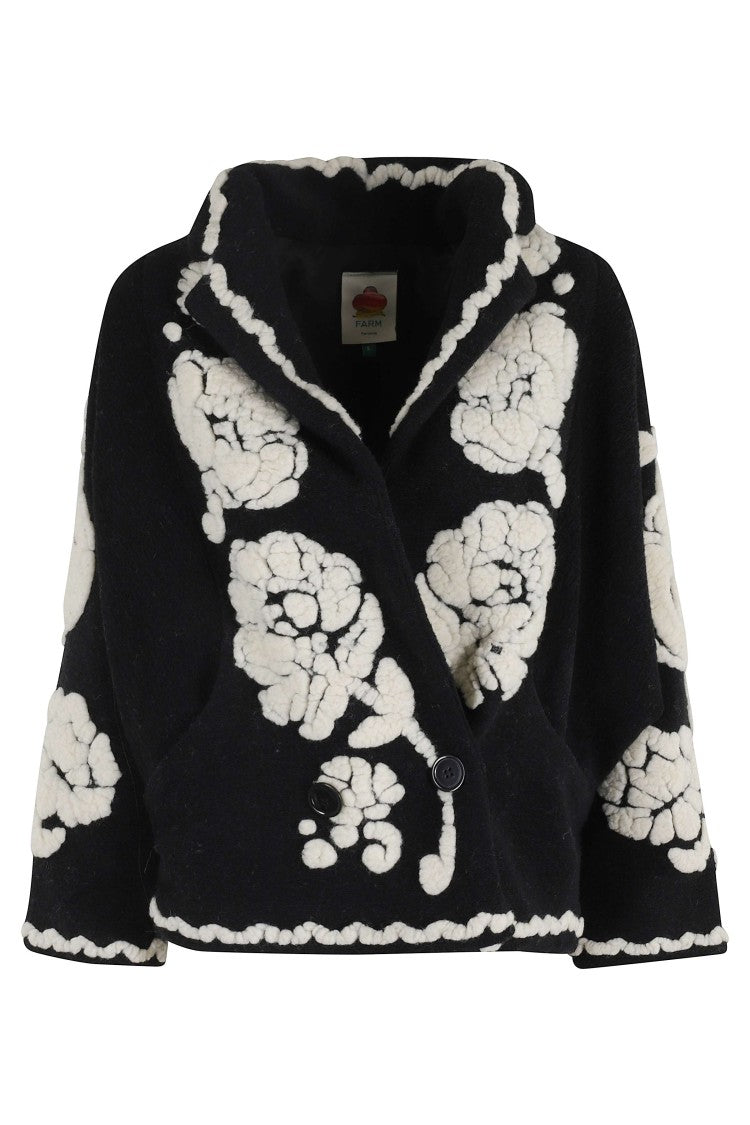 Farm Rio Floral Arabesque Fleece Coat