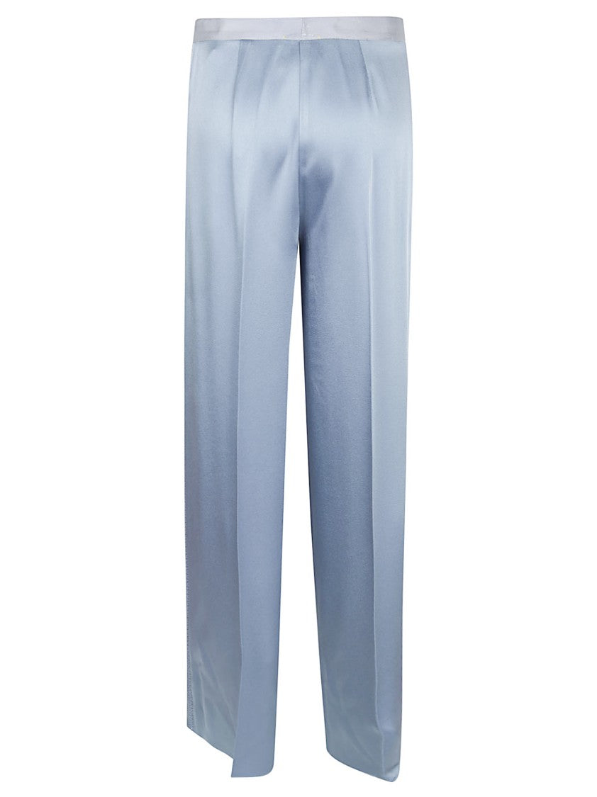 Forte Forte Tailored Blue Trousers With Subtle Pleats And Smooth Finish
