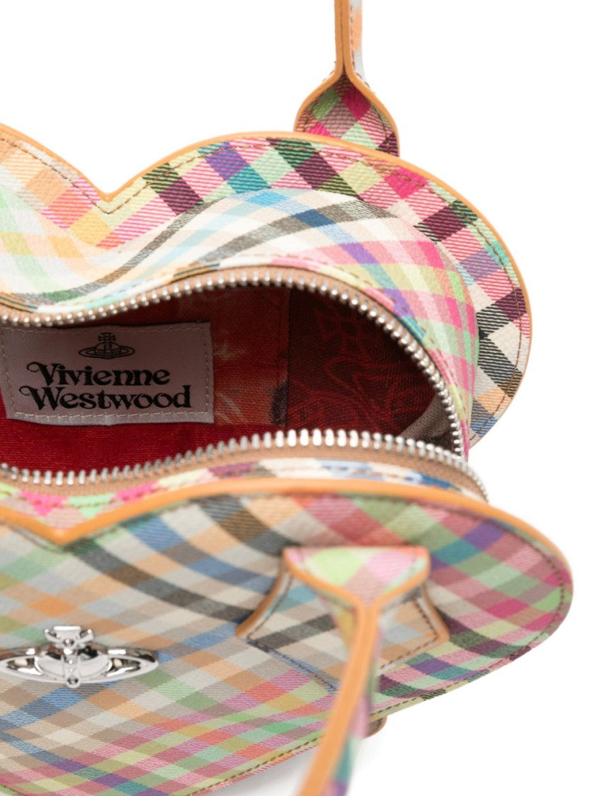 Vivienne Westwood Heart-Shaped Bag With Multicolor Plaid Pattern