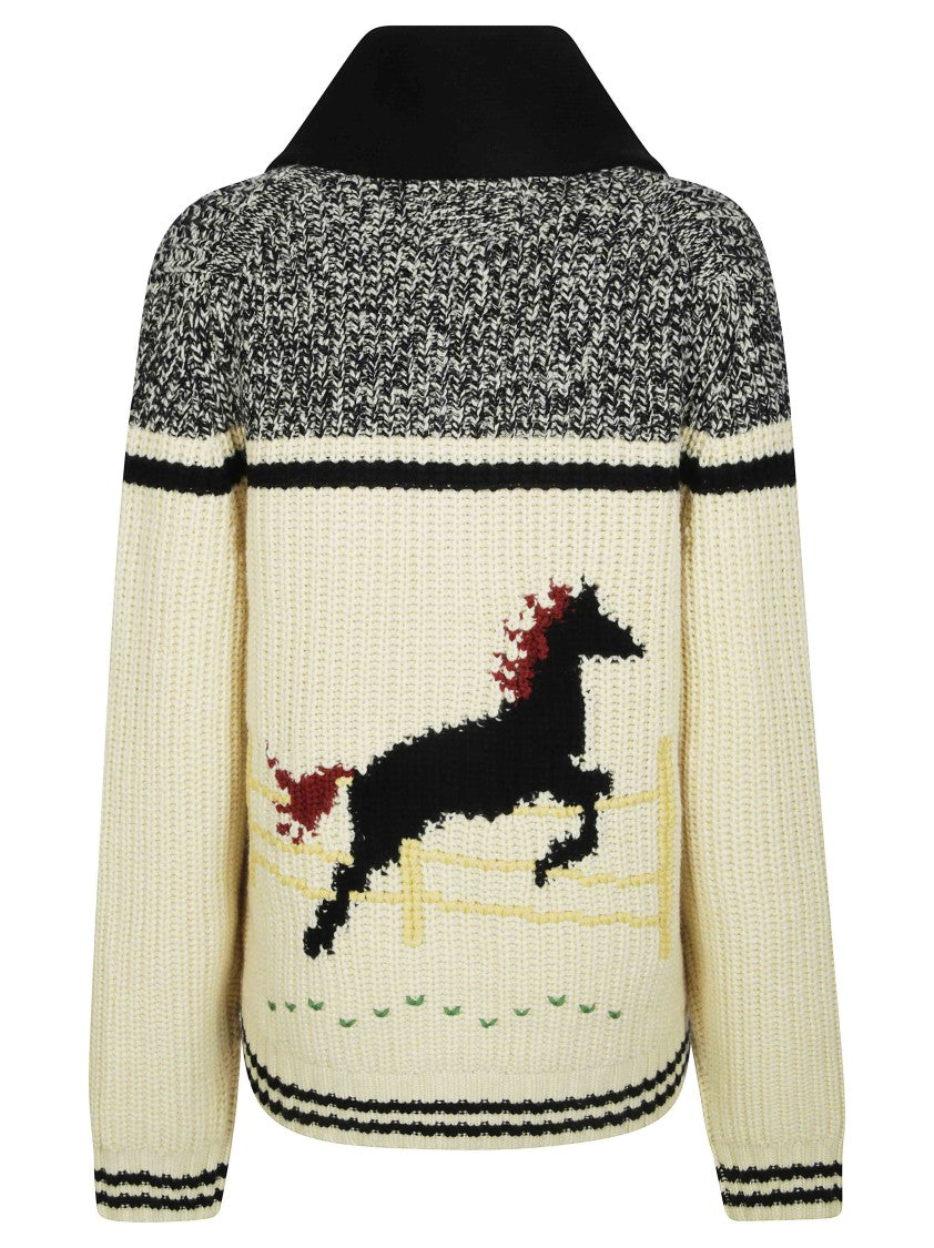 Guest In Residence Rodeo Chunky Knit Equestrian Cardigan