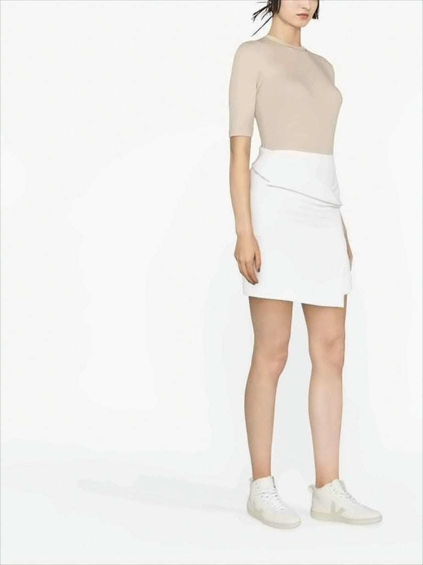 Brunello Cucinelli Fitted Ribbed Short-Sleeve Top In Soft Fabric Blend