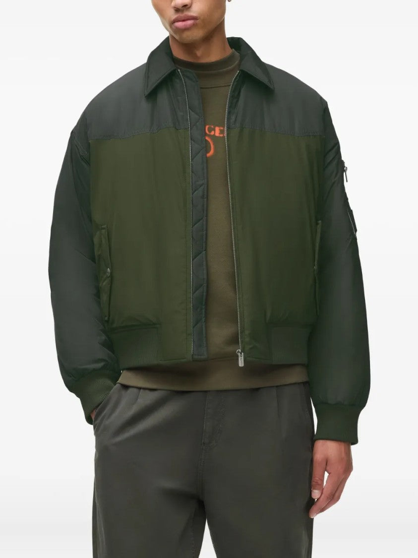 Karl Lagerfeld Minimalistic Black Giubbino Jacket With Stand Collar