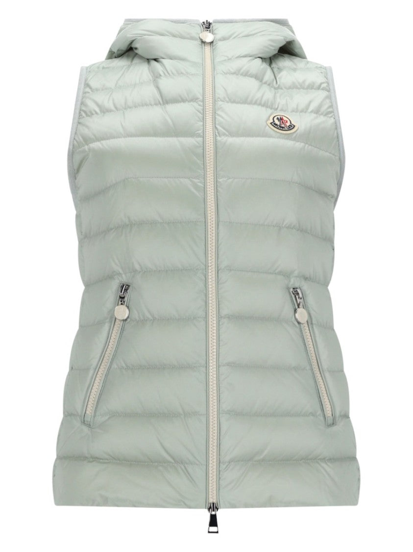 Moncler Padded Vest With High Collar And Zip Closure
