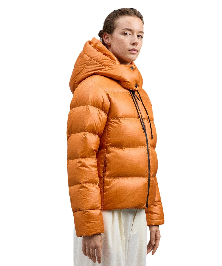 Peuterey Puffy Orange Bomber Jacket With Double Hood