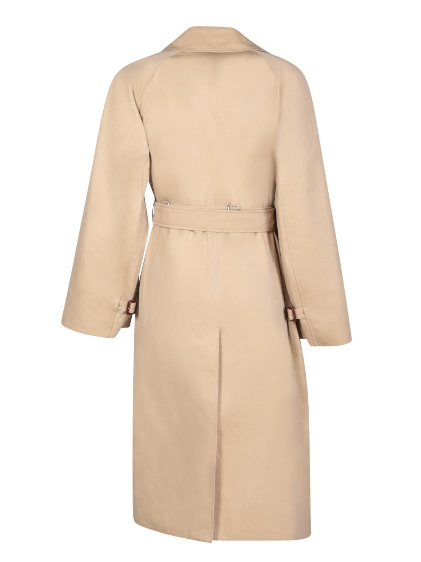 Burberry Beige Double-Breasted Trench Coats