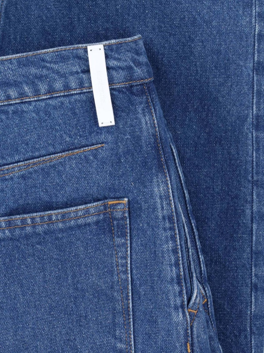 Jil Sander Blue Midi Front Slit Denim Skirt