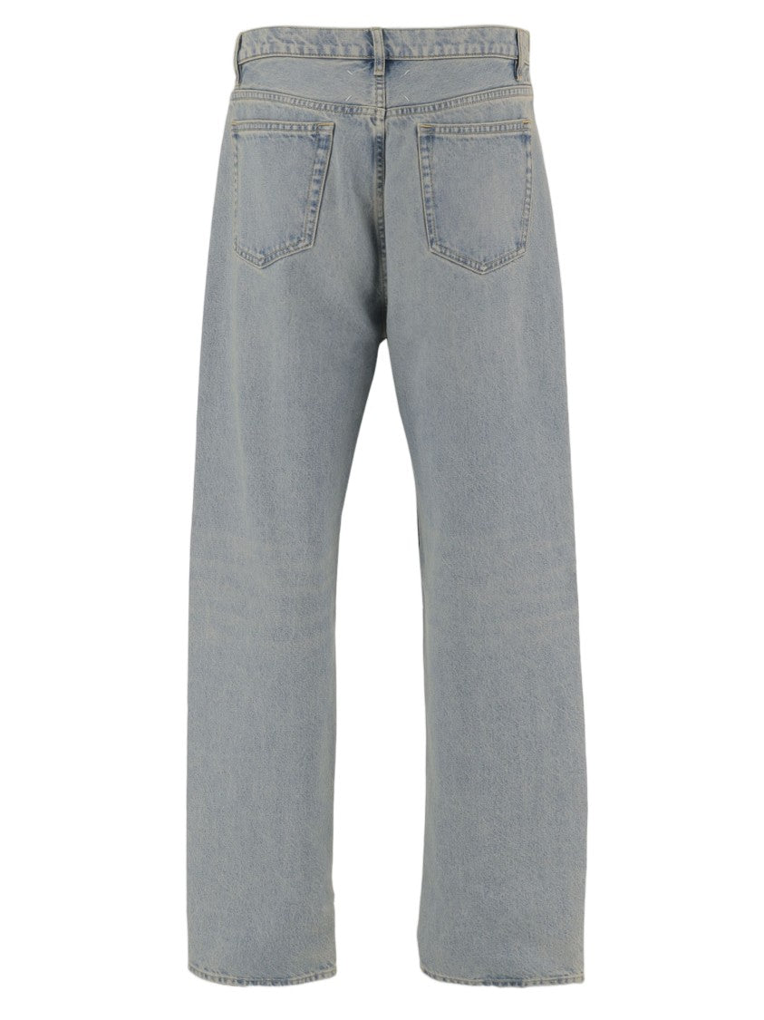Maison Margiela Straight-Leg Denim Jeans With Paint-Splatter Detail
