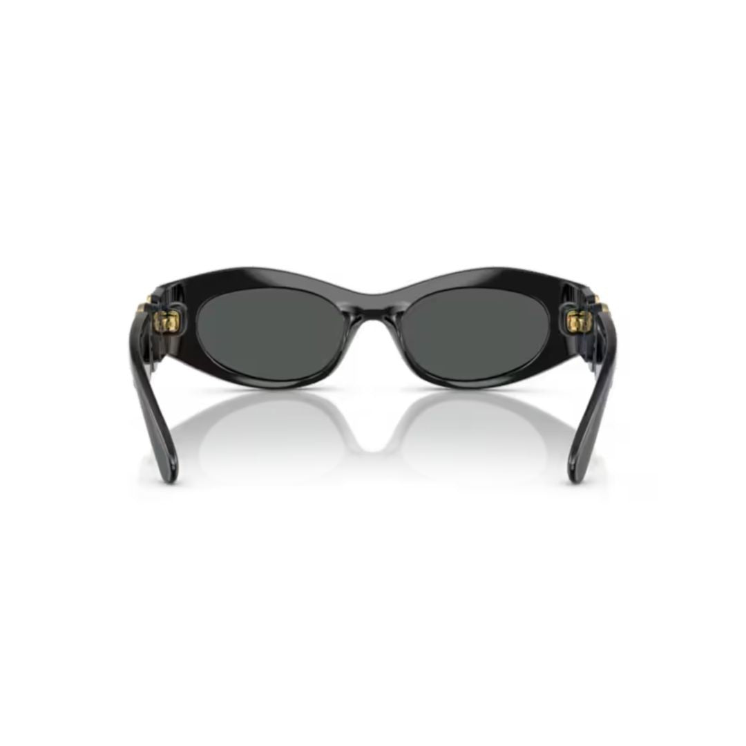 Versace 0Ve4480u Elongated Oval Sunglasses With Gold Medallion Accents