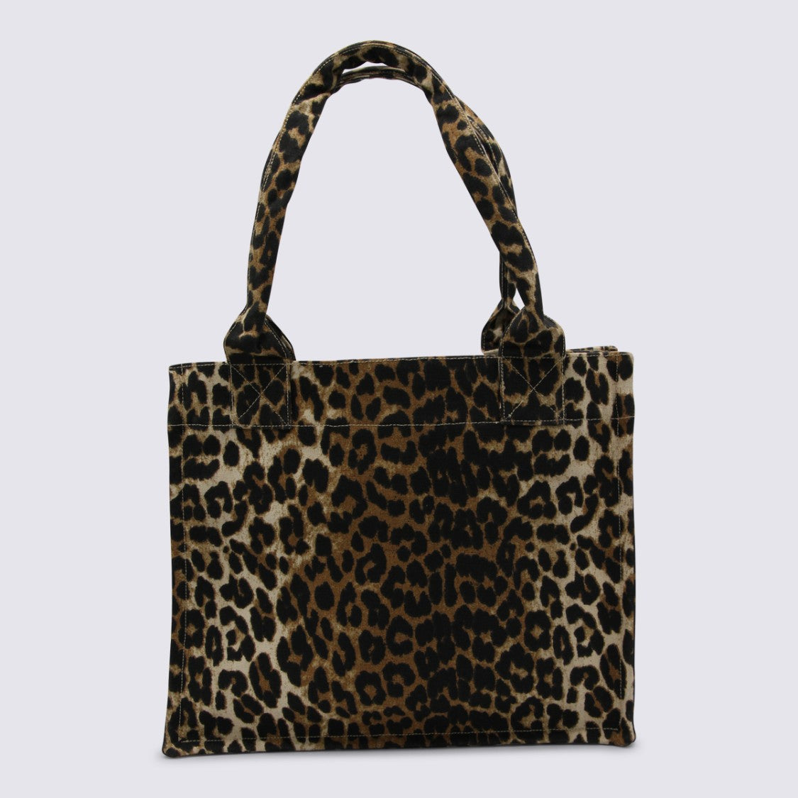 Ganni Leopard Cotton Tote