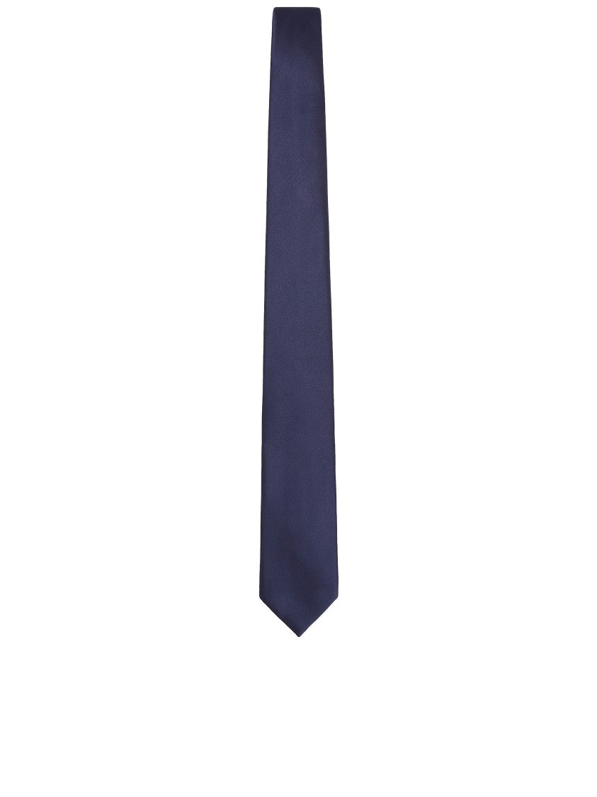 Giorgio Armani Solid Blue Tie Smooth Texture