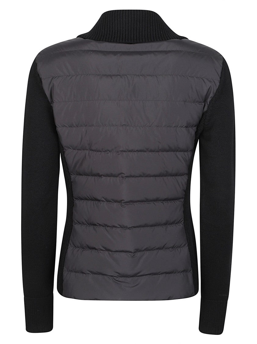 Moncler Tricot Quilted Polyester-Wool Zippered Cardigan