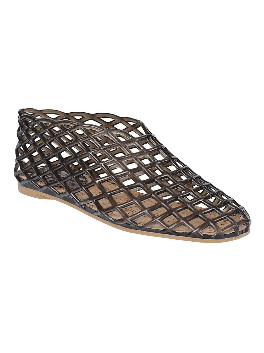 La Piscine Open Lattice Mesh Ballerina Flats