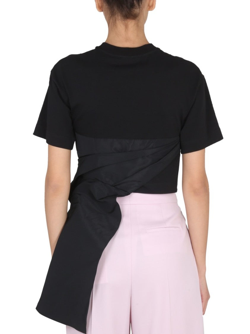 Alexander Mcqueen Draped Hybrid T-Shirt