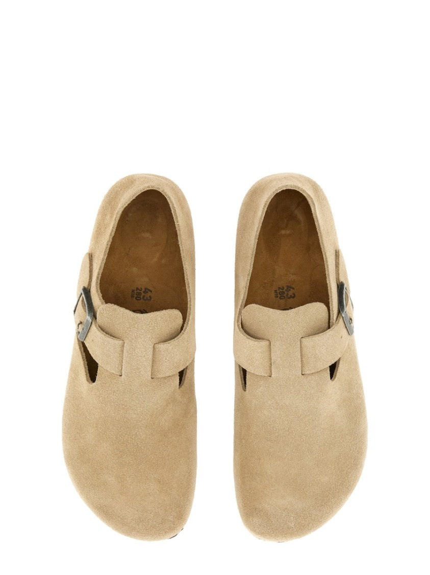 Birkenstock Slip-On Suede Leather Sabot With Adjustable Buckle