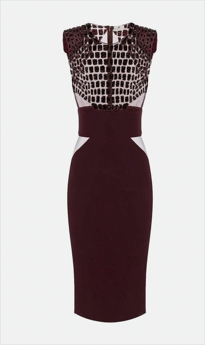 Elisabetta Franchi Lightweight Crepe Midi Dress With Structured Shoulders
