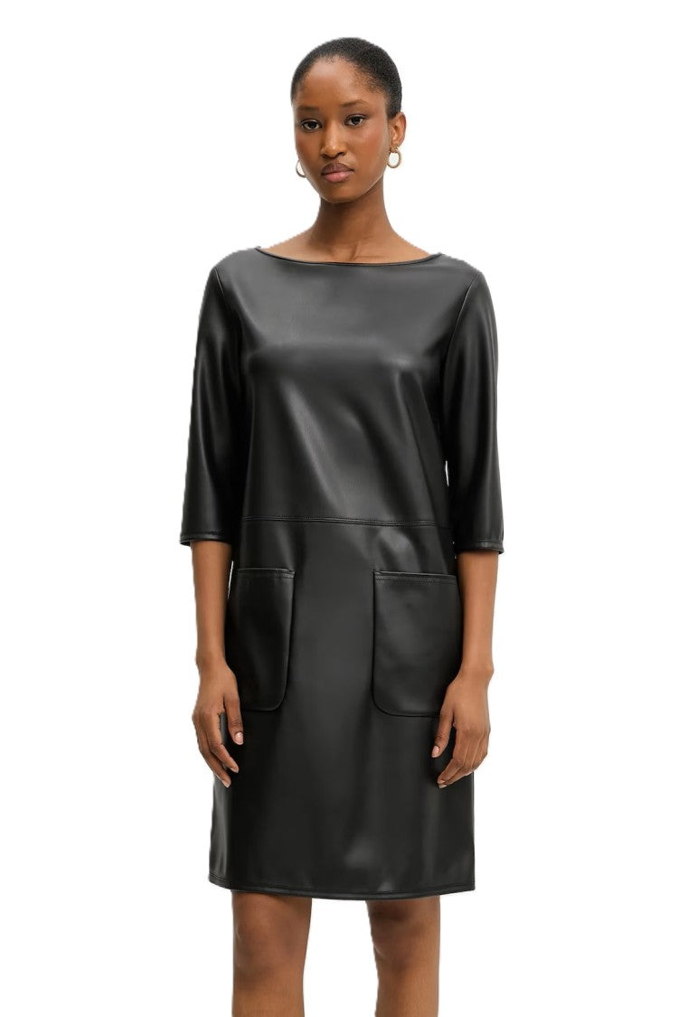 Max Mara Refined Black Day Dress With Boat Neckline