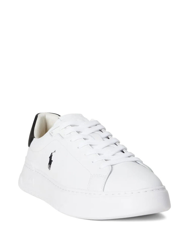 Polo Ralph Lauren White Minimalist Low-Top Leather Sneakers