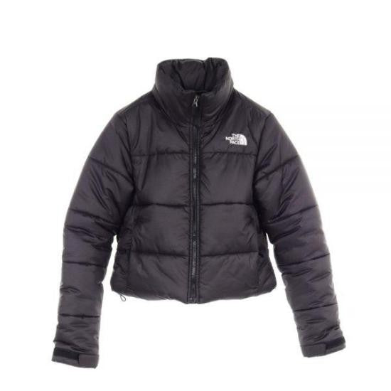 The North Face Cropped Black Padded Jacket With High Collar