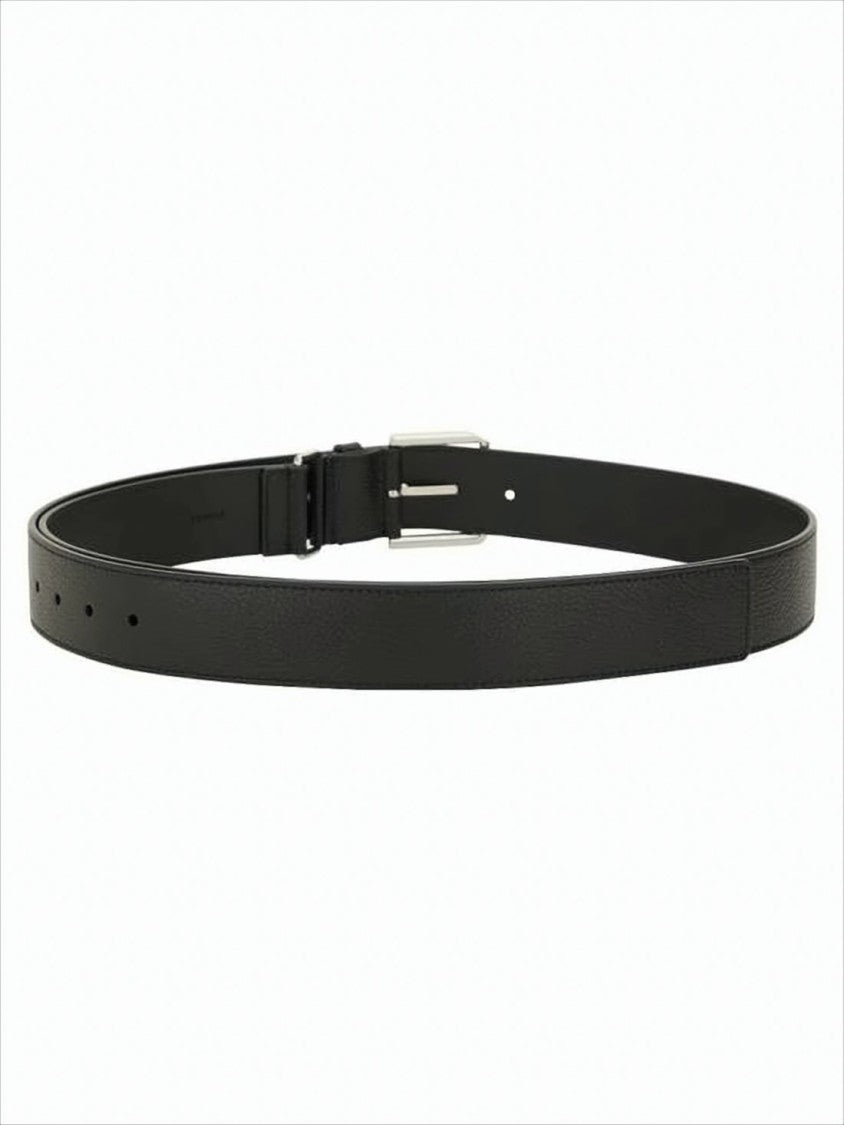 Givenchy Textured Black Leather Belt With Classic Buckle