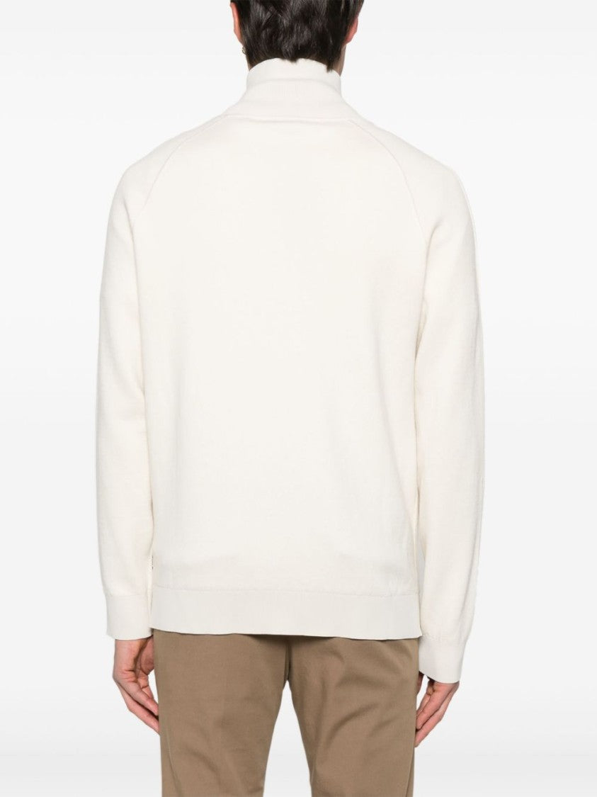 Boss High Neck White Sweater