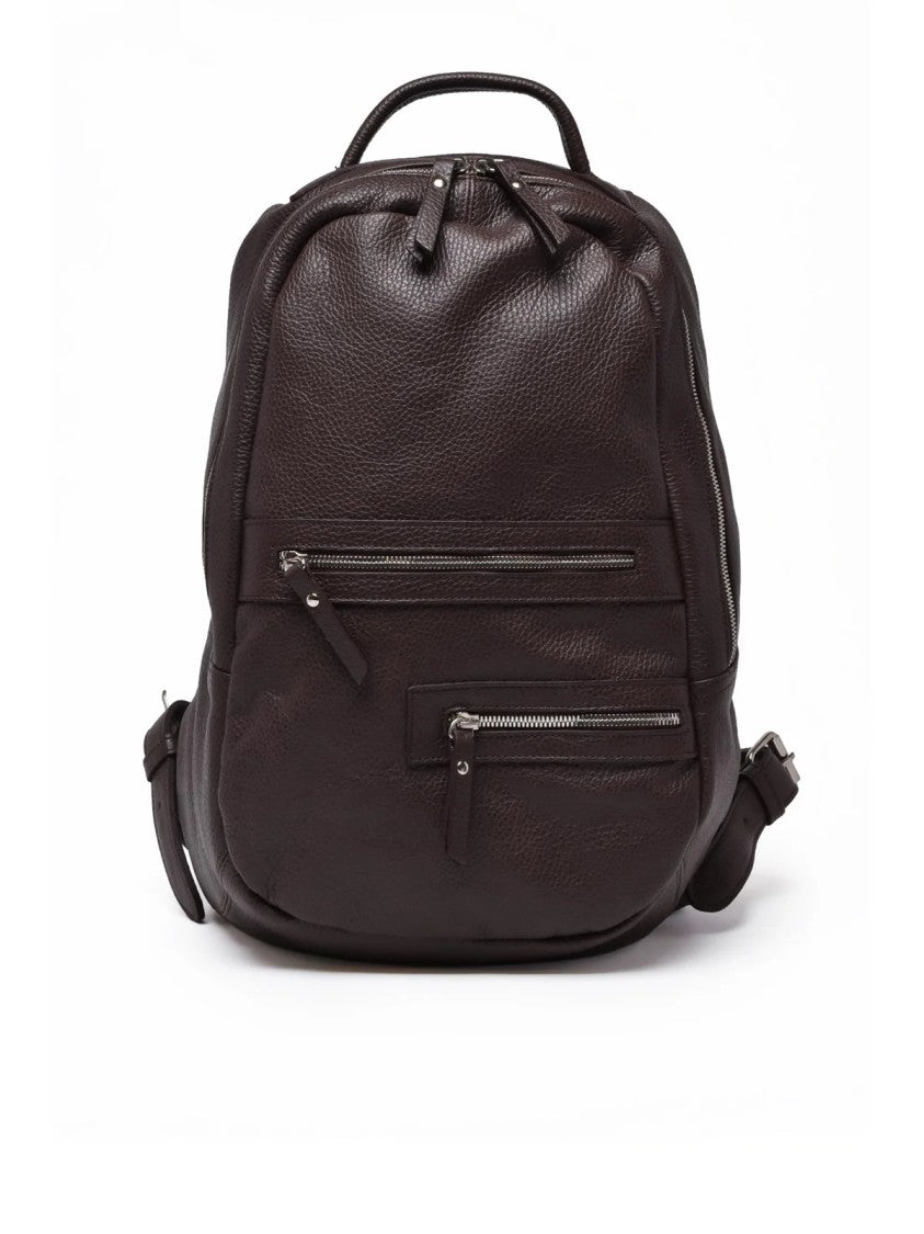 Doucal's Brown Men Leather Backpack