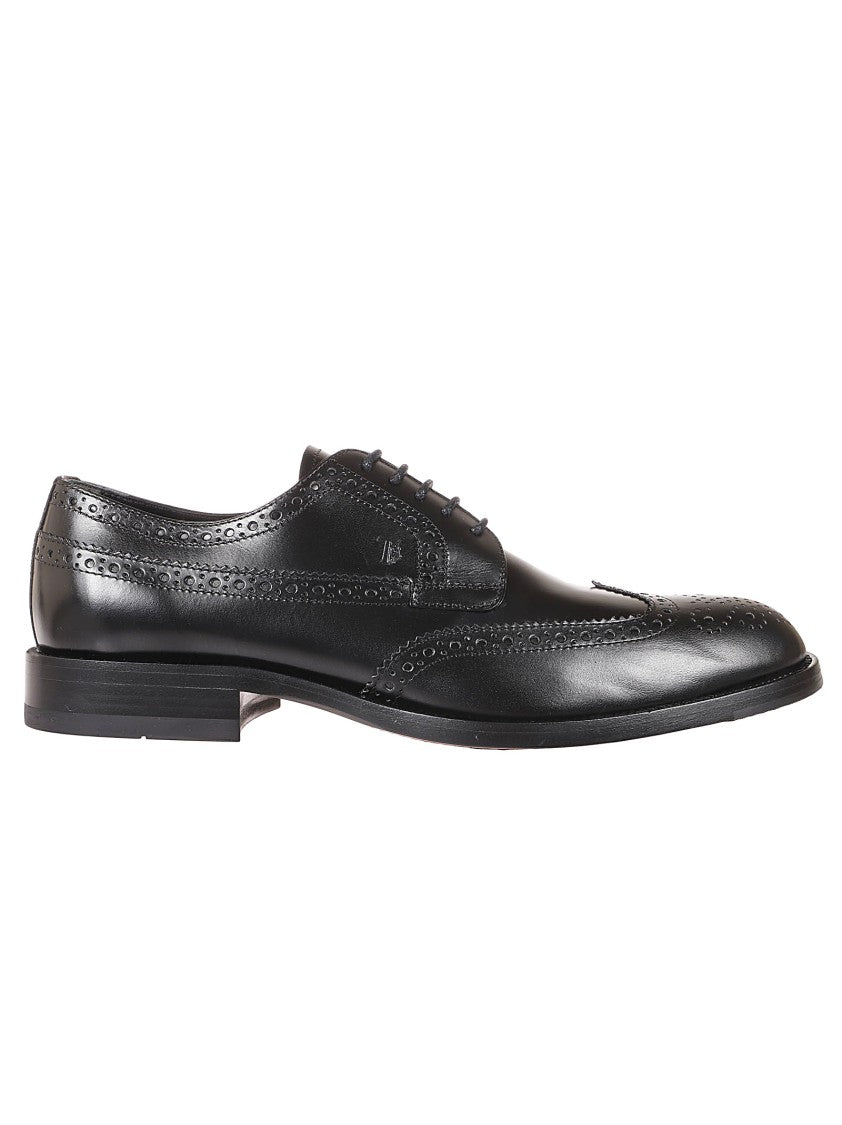 Tod's Classic Leather Brogue Shoes With Polished Finish