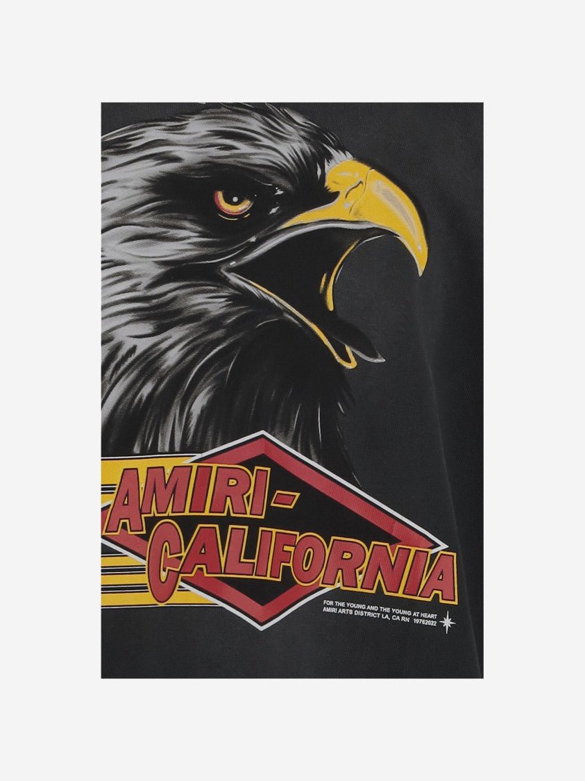 Amiri Cotton T-Shirt With Bold Eagle Graphic And Distinctive Logo