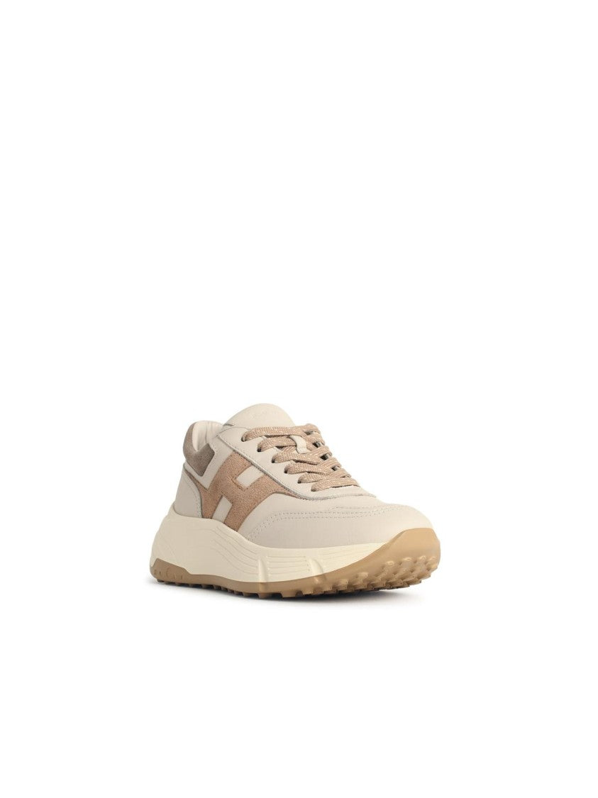 Hogan 'Hi-Fi' Cream Leather Sneakers