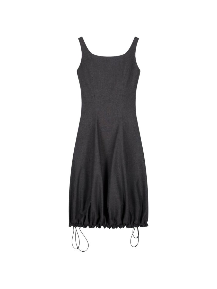 Coperni White Fitted Bodice Bubble Hem Dress