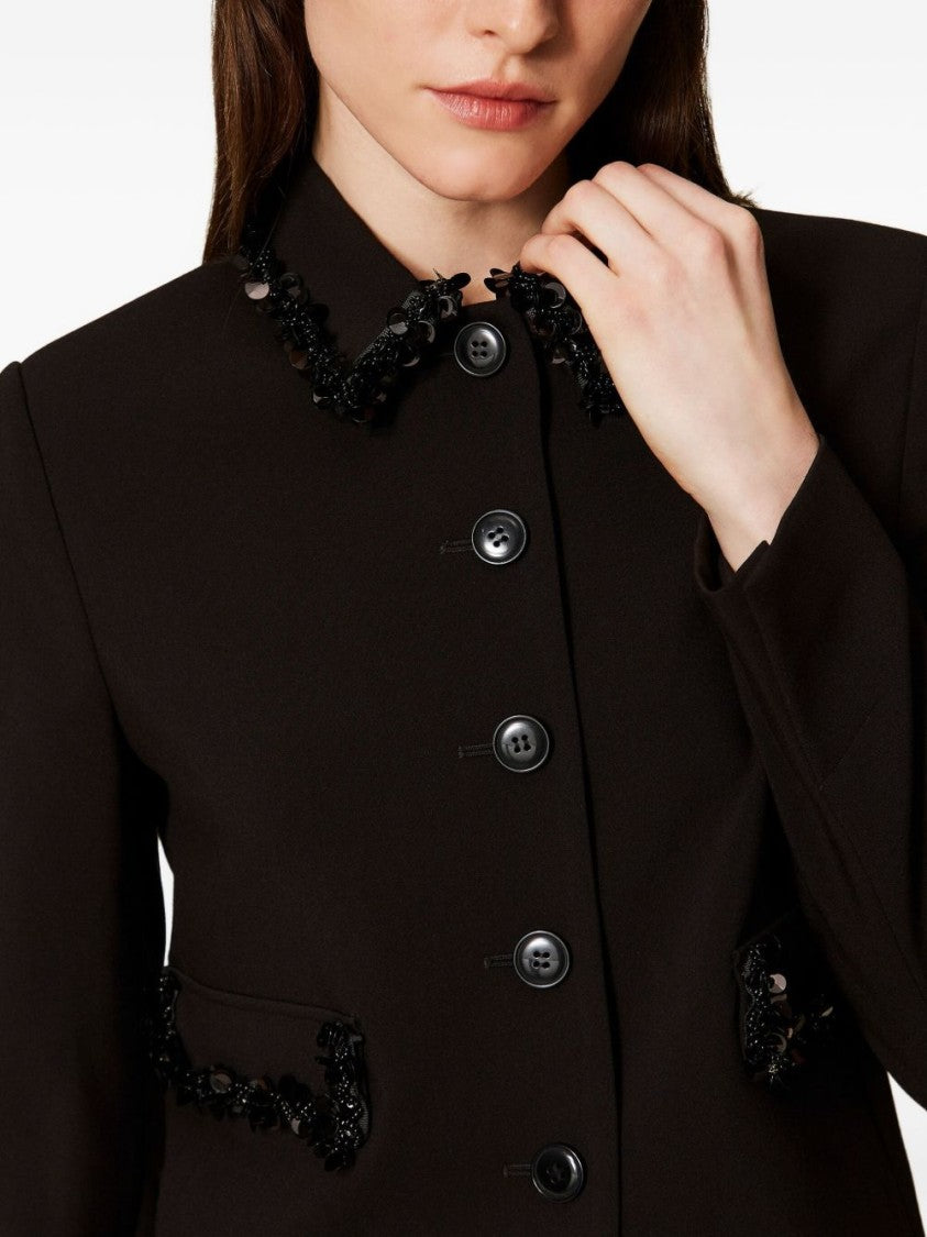 Twin-Set Cropped Black Jacket With Structured Silhouette